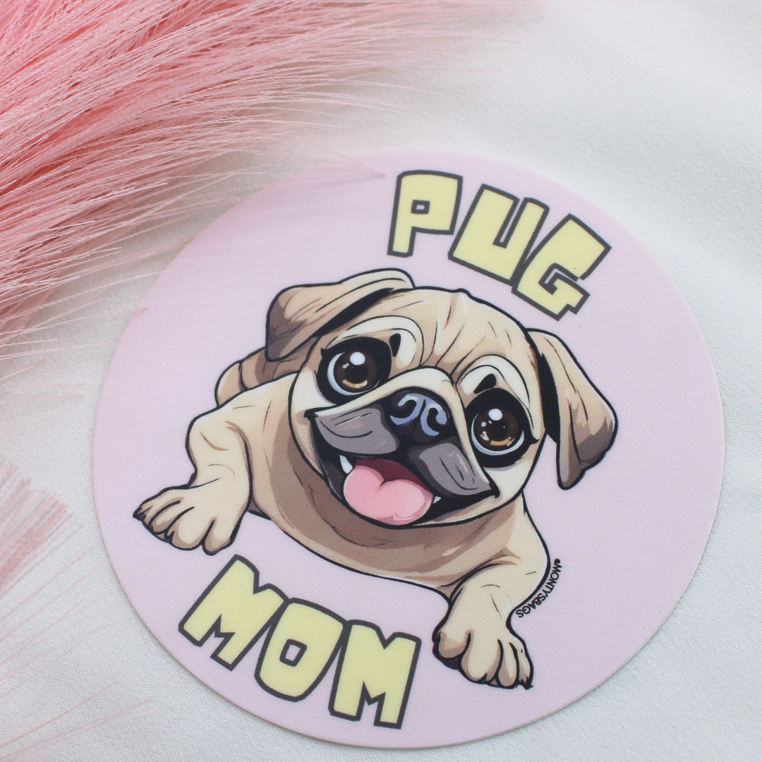 Pug Mom Vinyl Sticker